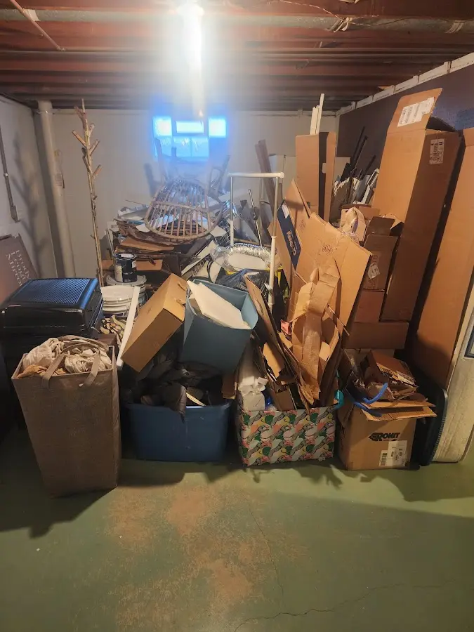 Roll-off dumpster container at job site for 4 Yard Dumpster Rental in Pilesgrove